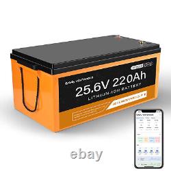 24V 220AH 200A BMS Lithium Battery Bluetooth Monitor for RV Home Solar Golf Cart