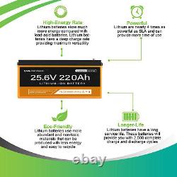 24V 220AH 200A BMS Lithium Battery Bluetooth Monitor for RV Home Solar Golf Cart