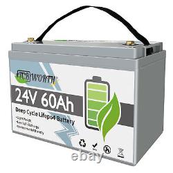 24V 60Ah Lithium LiFePO4 Battery BMS 6000+ Deep Cycle for Trolling Motor Marine