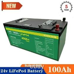 24v 100Ah LiFePo4 Battery Cells Waterproof Rechargeable For Boat Car Sola E-Bike