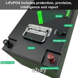 24v 100Ah LiFePo4 Battery Cells Waterproof Rechargeable For Boat Car Sola E-Bike