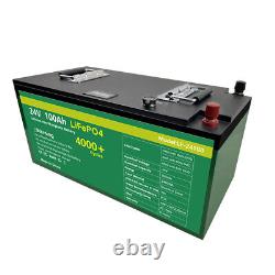 24v 100Ah LiFePo4 Battery Cells Waterproof Rechargeable For Boat Car Sola E-Bike