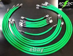 # 2 Awg HD Golf Cart Battery Cable 13 pc GREEN TXT E-Z-GO Set U. S. A MADE