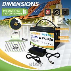 2-Pack 24V 100Ah LiFePO4 Battery 100A BMS Deep Cycles 12V 100Ah For Golf Cart RV