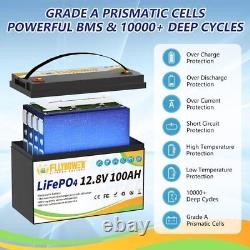2-Pack 24V 100Ah LiFePO4 Battery 100A BMS Deep Cycles 12V 100Ah For Golf Cart RV