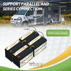 2-Pack 24V 100Ah LiFePO4 Battery 100A BMS Deep Cycles 12V 100Ah For Golf Cart RV