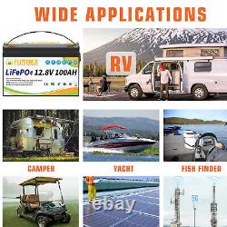 2-Pack 24V 100Ah LiFePO4 Battery 100A BMS Deep Cycles 12V 100Ah For Golf Cart RV