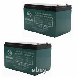 2x 12V 12Ah 6DZM12 Battery 24V Charger for Electric Scooter ATV Golf Cart UTV