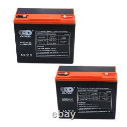 2x 6-DZM-20 12V 24AH Battery + Charger Fo Electric Scooter go kart ATV Golf Cart