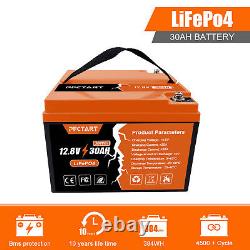 30Ah LiFePO4 Lithium Battery 4500+ Deep Cycles for Golf cart RV Boat Solar Panel