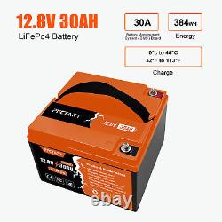 30Ah LiFePO4 Lithium Battery 4500+ Deep Cycles for Golf cart RV Boat Solar Panel