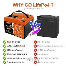 30Ah LiFePO4 Lithium Battery 4500+ Deep Cycles for Golf cart RV Boat Solar Panel
