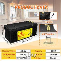 36V100Ah Lithium Golf Cart Battery LiFePO4 200A BMS 15000+Cycle For Solar Camper