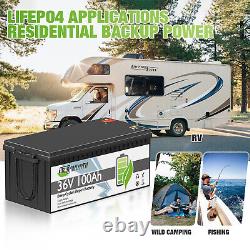 36V 100AH LiFePO4 Lithium Battery Golf Cart 200A BMS Solar 10YearLife Off Grid
