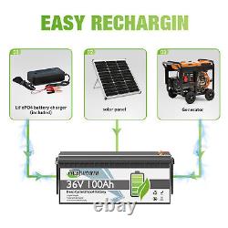 36V 100AH LiFePO4 Lithium Battery Golf Cart 200A BMS Solar 10YearLife Off Grid