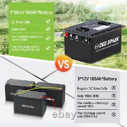 36V 100Ah Battery LiFePO4 Lithium Golf Cart 200A BMS Deep Cycles +20A Charger