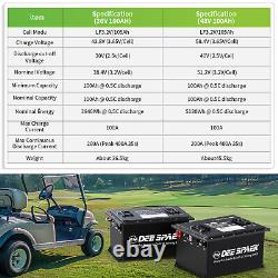36V 100Ah Battery LiFePO4 Lithium Golf Cart 200A BMS Deep Cycles +20A Charger