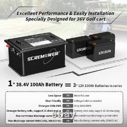 36V 100Ah Golf Cart LiFePO4 Lithium Battery 15000+ Cycle 200A BMS + 20A Charger