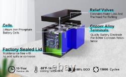 36V 100Ah Golf Cart LiFePO4 Lithium Battery BMS 6000+ Deep Cycle 3Pack 12V 100Ah