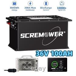 36V 100Ah Golf Cart Lithium LiFePO4 Battery Club Car 200A BMS 15000+ Deep Cycle