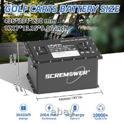 36V 100Ah Golf Cart Lithium LiFePO4 Battery Club Car 200A BMS 15000+ Deep Cycle