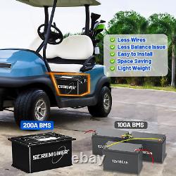 36V 100Ah Golf Cart Lithium LiFePO4 Battery Club Car 200A BMS 15000+ Deep Cycle