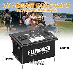 36V 100Ah LiFePO4 Golf Cart Battery 200A BMS 15000+ Cycle +Monit + 20A Charger