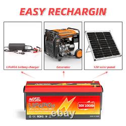 36V 100Ah LiFePO4 Golf Cart Lithium Battery 200A BMS for Solar RV Trolling Motor
