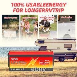 36V 100Ah LiFePO4 Golf Cart Lithium Battery 200A BMS for Solar RV Trolling Motor