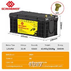36V 100Ah LiFePO4 Lithium Battery 200A BMS for Golf cart EV RV 10 Year Life Span