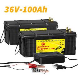 36V 100Ah LiFePO4 Lithium Battery 200A BMS for Golf cart EV RV 10 Year Life Span