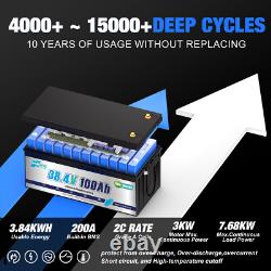 36V 100Ah LiFePO4 Lithium Battery Bluetooth APP 3840Wh for Outboard Motor Marine