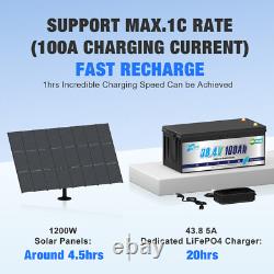 36V 100Ah LiFePO4 Lithium Battery Bluetooth APP 3840Wh for Outboard Motor Marine