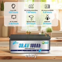 36V 100Ah LiFePO4 Lithium Battery Bluetooth APP 3840Wh for Outboard Motor Marine