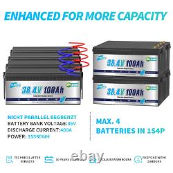 36V 100Ah LiFePO4 Lithium Battery Bluetooth APP 3840Wh for Outboard Motor Marine