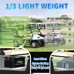 36V 100Ah Lithium Golf Cart Battery 200A BMS 15000+ Cycle LiFePO4 10 Year Life