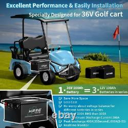 36V 100Ah Lithium LiFePO4 Golf Cart Battery 200A BMS Deep Cycle For Golf Cart