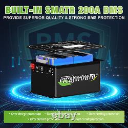 36V 105Ah Golf Cart LiFePO4 Lithium Battery 200A BMS 15000+ Cycle+20A Charger