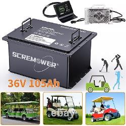 36V 105Ah Golf Cart LiFePO4 Lithium Battery Club Car 200A BMS 15000+ Deep Cycles