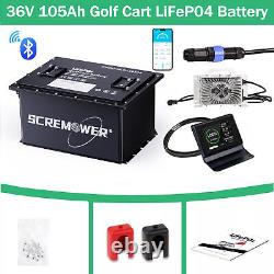 36V 105Ah Golf Cart Lithium LiFePO4 Battery Club Car 200A BMS 15000+ Deep Cycle