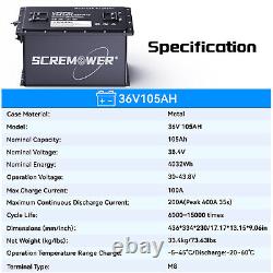36V 105Ah Golf Cart Lithium LiFePO4 Battery Club Car 200A BMS 15000+ Deep Cycle