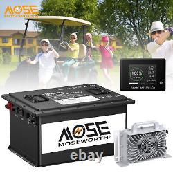 36V 105Ah LiFePO4 Golf Cart Battery 200A BMS 15000+ Cycle +Monitor+ 20A Charger