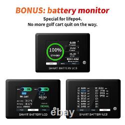 36V 105Ah LiFePO4 Golf Cart Battery 200A BMS 15000+ Cycle +Monitor+ 20A Charger