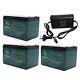 36v Power Charger+3x 12v 12ah 6-dzm-12 Sla Battery For Golf Cart E-bike Go Kart