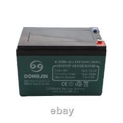 36V Power Charger+3x 12V 12AH 6-DZM-12 SLA Battery For Golf Cart E-Bike Go Kart