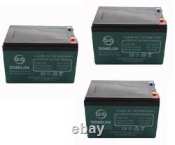 3Pcs 12V 12AH 6-DZM-12 Battery for Electric Golf Cart Quad Buggy E Bike Razor