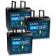 3 Pack 12v 100ah Lifepo4 Lithium Battery, Built-in 100a Bms, For Rv, Golf Cart