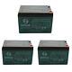 3x 12v 12ah 6-dzm-12 Battery For Scooter Golf Cart Buggy Disability Wheelchair