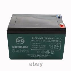 3x 6-DZM-12 12V 12Ah Motorcycle Battery 36V Charger ATV Scooter GoKart Golf Cart