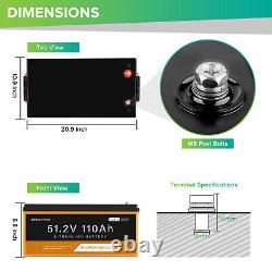 48V 100AH 51.2V 110Ah Lithium Battery, 5632WH, Golf Cart RV Bluetooth Battery